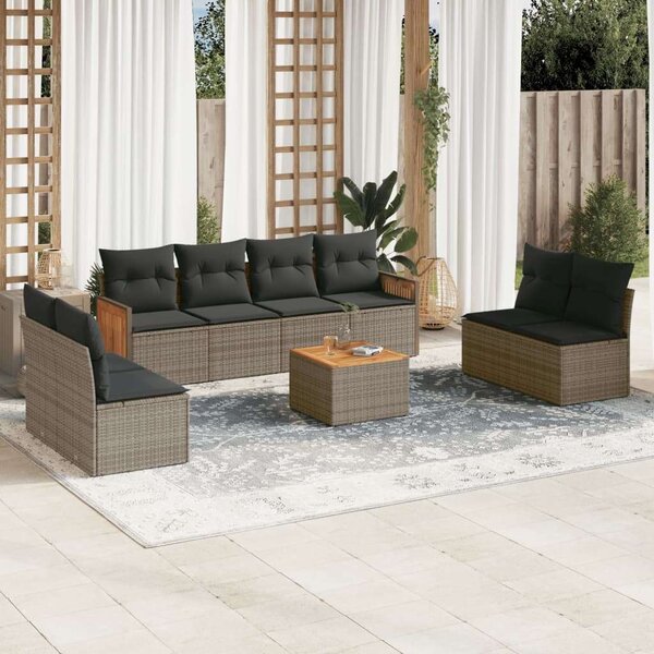 VidaXL Polyrattan Kerti Ülőgarnitúra - 9 részes