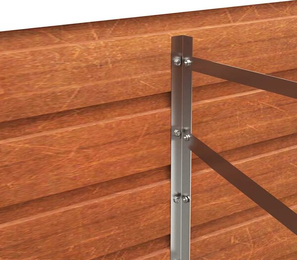 Rozsda színű színű corten acél kerti magaságyás 160x80x77 cm