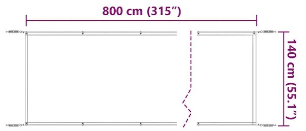 Bézs oxford-szövet függőleges napellenző 140x800 cm