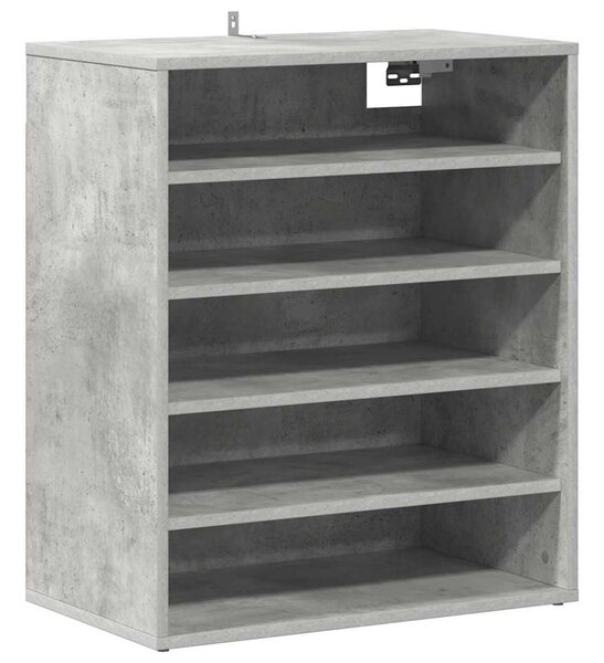 Betonszürke szerelt fa cipősszekrény 60 x 35 x 70 cm