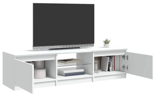 Fehér TV-szekrény LED lámpákkal 140 x 40 x 36 cm