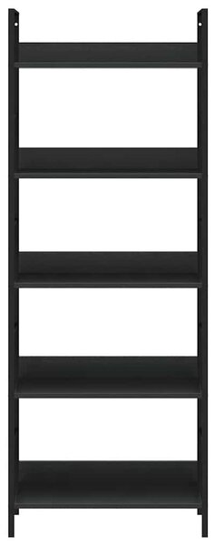 5 szintes fekete szerelt fa könyvespolc 60 x 27,6 x 158,5 cm