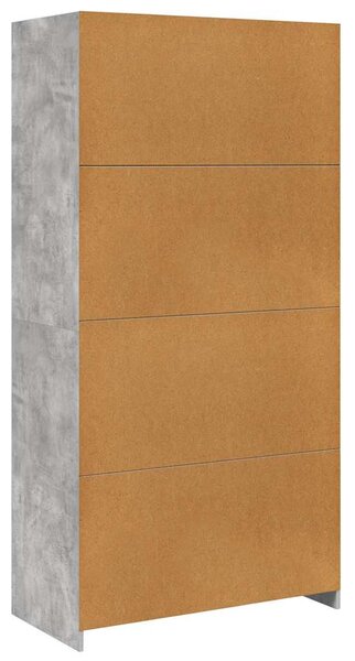 Betonszürke szerelt fa ruhásszekrény 100 x 50 x 200 cm