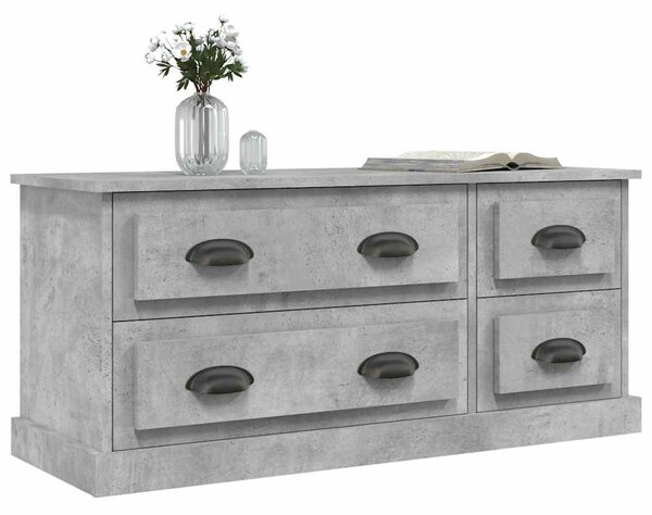 Betonszürke szerelt fa TV-szekrény 100 x 35,5 x 45 cm