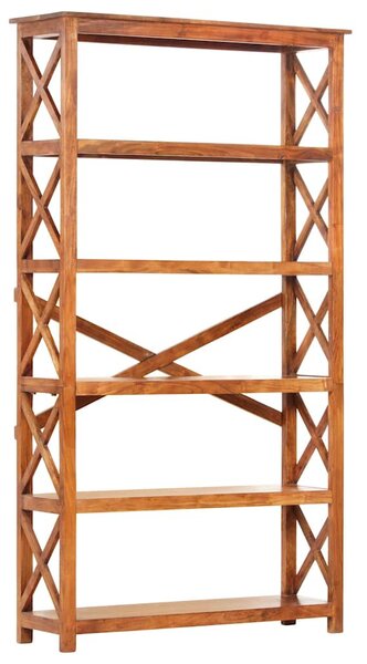 Tömör akácfa könyvszekrény mézszínű felülettel 100x30x180 cm