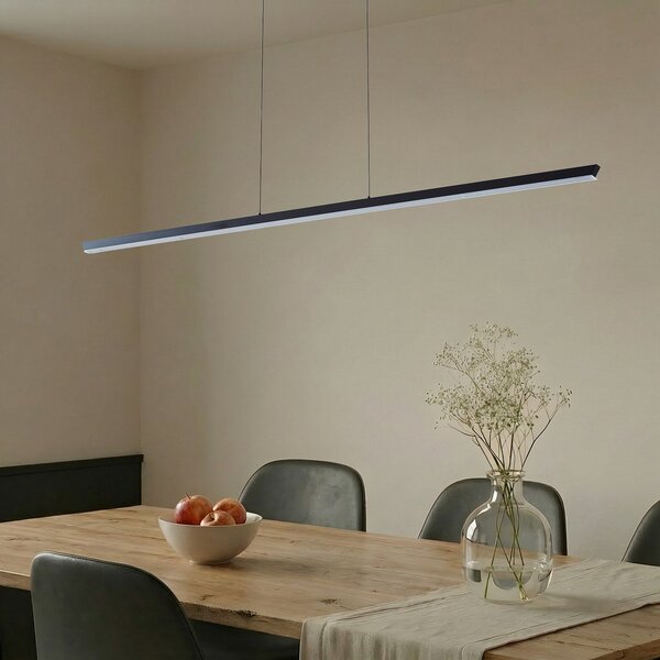 Függőlámpa Lucande, Solvar, dimmable, Fekete, Nappali, Fém, Modern