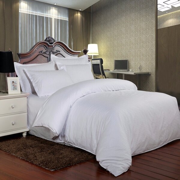 3 részes Damaszt ágyneműhuzat Hotel fehér 200x140cm+90x70cm+45x45cm TiaHome