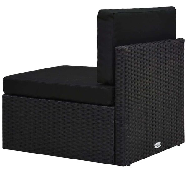 VidaXL Polyrattan Kerti Ülőgarnitúra - 6 részes - Fekete
