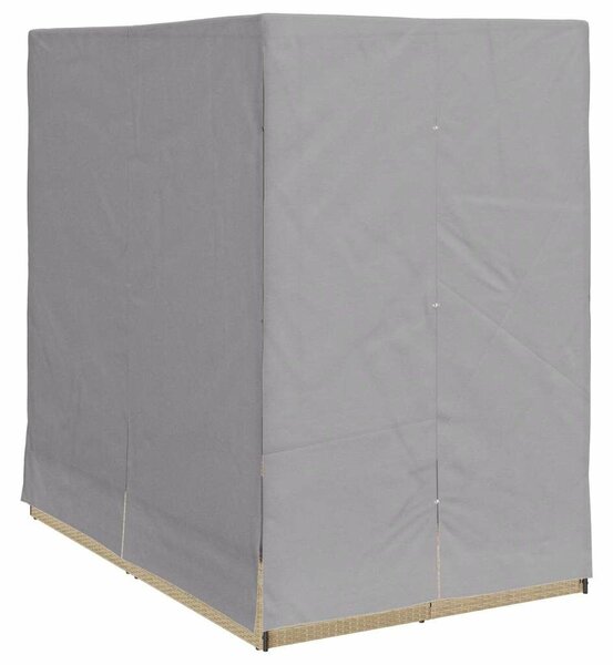VidaXL Kettős Napozóágy Tetővel Bézs 205 x 129 x 200 cm PE rattan