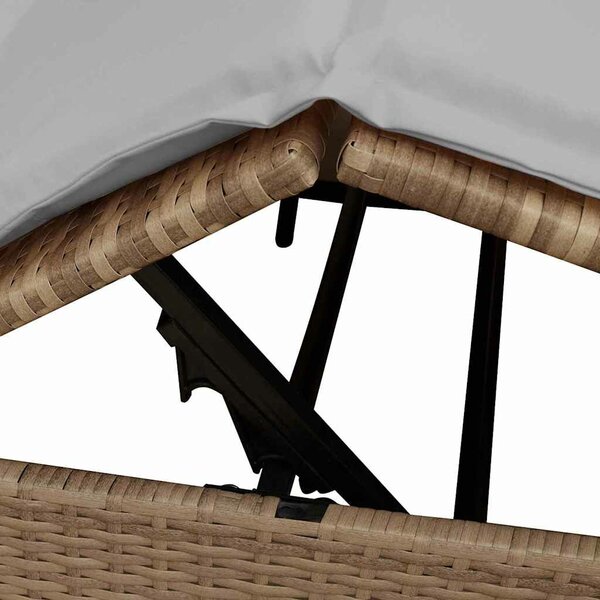 VidaXL Kettős Napozóágy Tetővel Bézs 205 x 129 x 200 cm PE rattan