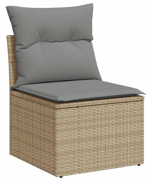 VidaXL 9-részes bézs polyrattan kerti ülőgarnitúra párnákkal