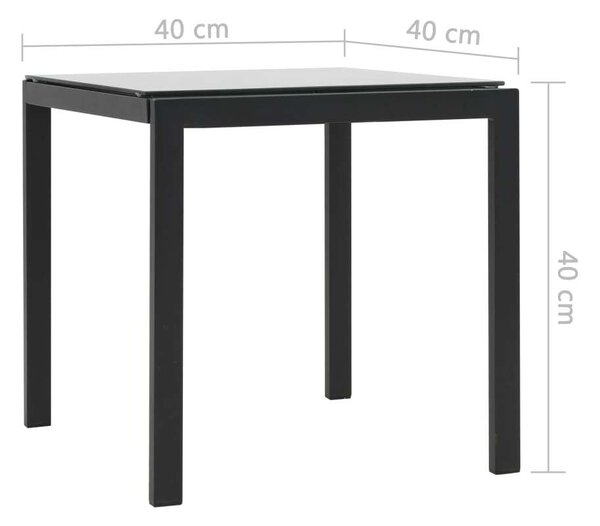 VidaXL Napozóágy Szett - 2 db - Fekete Polyrattan