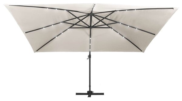 Homokszínű konzolos napernyő LED-del/alumínium rúddal 400x300cm