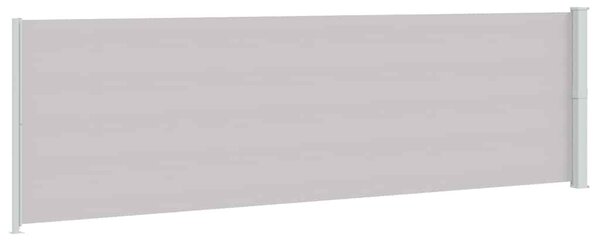 Szürke behúzható oldalsó terasznapellenző 180 x 600 cm