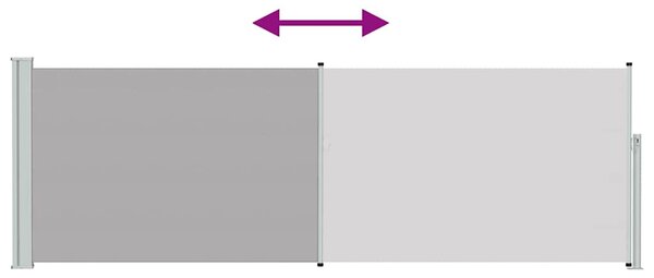 Szürke kihúzható oldalsó teraszi napellenző 100 x 300 cm