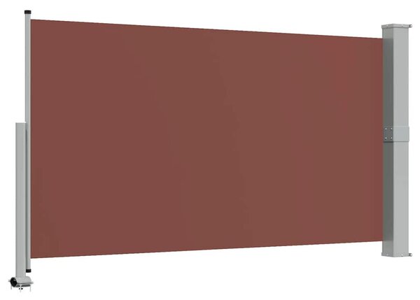 Barna behúzható oldalsó teraszi napellenző 140 x 300 cm