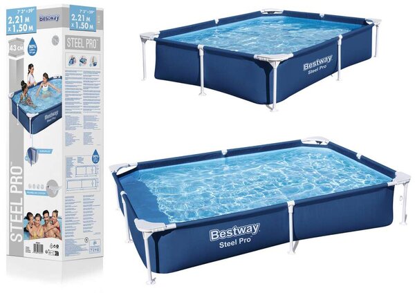 Bestway Steel Pro 221x150x43cm Fémvázas medence, javító készlettel (56401N)