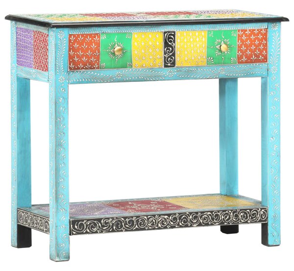 Kézzel festett tömör mangófa tálalóasztal 80 x 35 x 75 cm