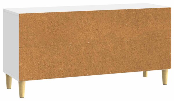 TV szekrény 102 x 34,5 x 50 cm Magasfényű Fehér Szerelt Fa