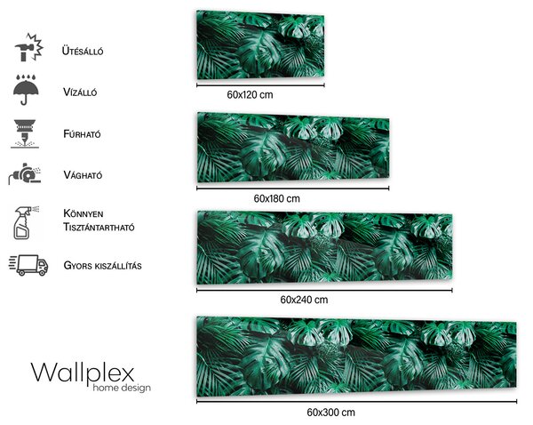 Wallplex falburkoló konyhapanel Pálmalevelek (Méret: Kicsi 60x120)