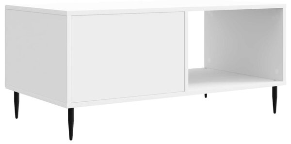 Dohányzóasztal Magasfényű Fehér 90 x 50 x 40 cm Szerelt Fa