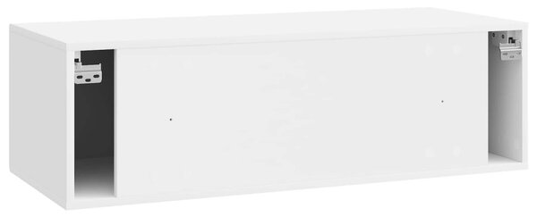 Fali TV szekrény Magasfényű Fehér 98 x 41 x 30 cm Szerelt Fa