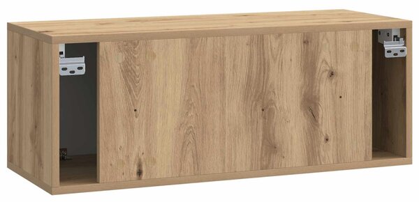 Fali TV szekrény 78,5 x 31 x 30 cm Kézműves Tölgy Szerelt Fa