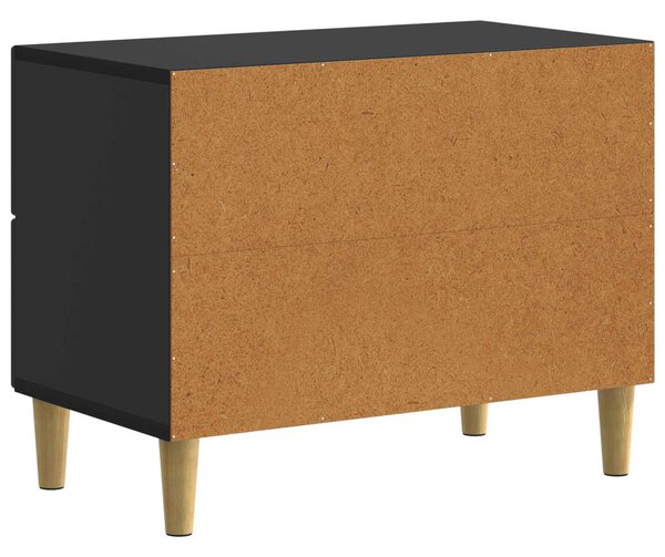 Éjjeliszekrény fiókkal Fekete 62 x 34,5 x 48 cm Szerelt Fa