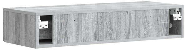 Fali oldaltábla 87,5 x 34,5 x 17 cm Szerelt Fa Szürke Sonoma