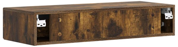 Fali oldaltábla 87,5 x 34,5 x 17 cm Szerelt Fa Füstös Tölgy