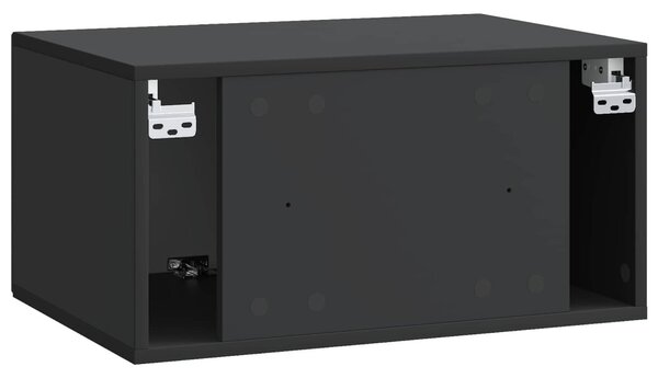 Fali TV szekrény Fekete 59,5 x 41 x 30 cm Szerelt Fa