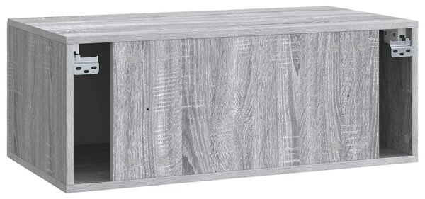 Fali TV szekrény Szürke Sonoma 78,5 x 41 x 30 cm Szerelt Fa