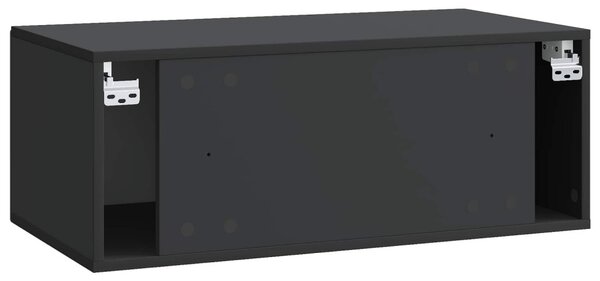 Fali TV szekrény Fekete 78,5 x 41 x 30 cm Szerelt Fa