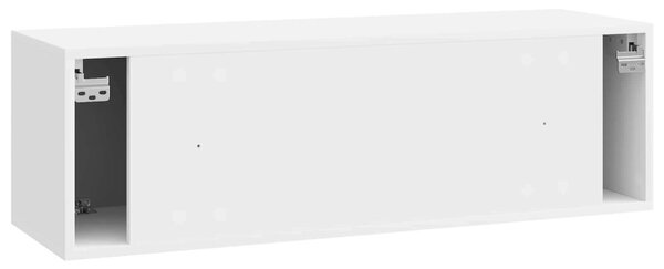 Fali TV szekrény Magasfényű Fehér 98 x 31 x 30 cm Szerelt Fa
