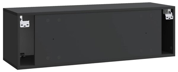 Fali TV szekrény Fekete 98 x 31 x 30 cm Szerelt Fa