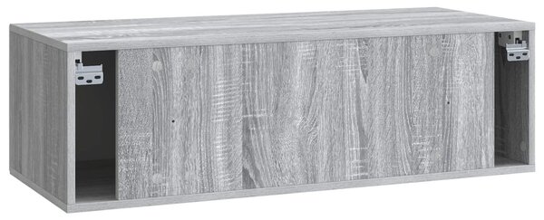 Fali TV szekrény Szürke Sonoma 98 x 41 x 30 cm Szerelt Fa