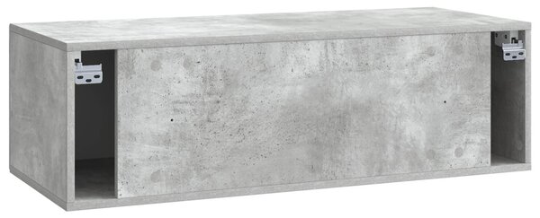 Fali TV szekrény Betonszürke 98 x 41 x 30 cm Szerelt Fa