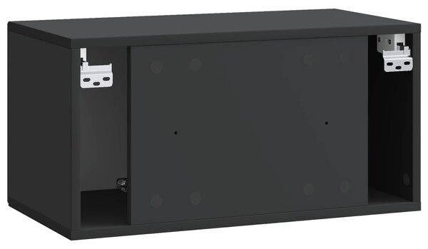 Fali TV szekrény Fekete 59,5 x 31 x 30 cm Szerelt Fa