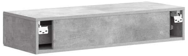 Fali oldaltábla Betonszürke 87,5 x 34,5 x 17 cm Szerelt Fa