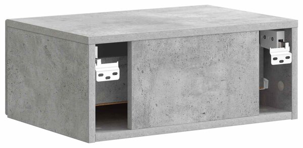 Fali éjjeli szekrény Betonszürke 49 x 34,5 x 20 cm Szerelt Fa