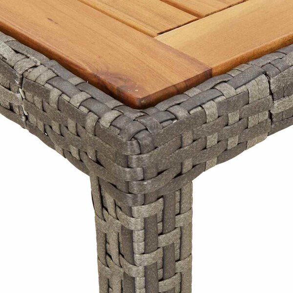 Kerti Asztal Szürke 90 x 90 x 75 cm polirattan