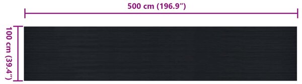 Padló Szőnyeg Fekete 1 x 5 m Gumi
