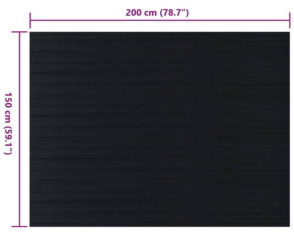 Padló Szőnyeg Fekete 1,5 x 2 m Gumi