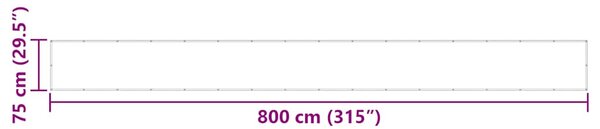 Piros erkély paraván 75 x 800 cm 100% poliészter Oxford