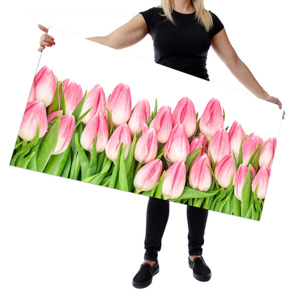 Wallplex falburkoló konyhapanel Rózsaszín tulipánok (Méret: Kicsi 60x120)