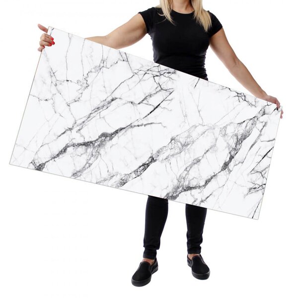 Wallplex falburkoló konyhapanel Fehér márvány (Méret: Közepes 60x180)