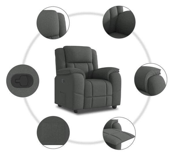 Sötétszürke szövet relaxfotel