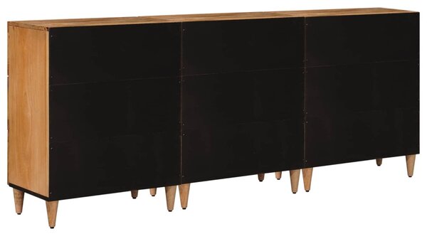 Széf 3 db 60 x 33,5 x 75 cm Tömör Mangófát Természetes