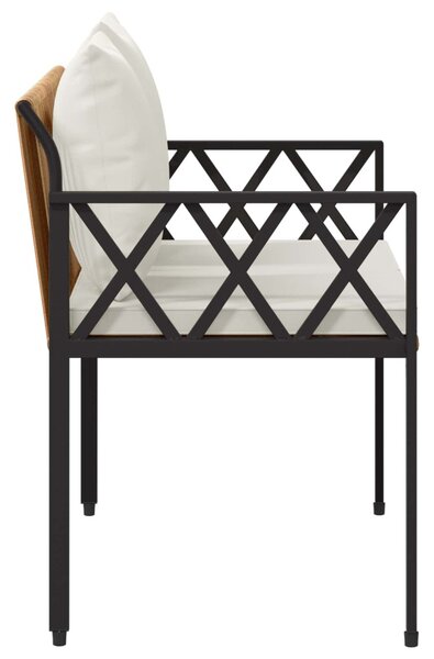 Kültéri padok 2 -Seater 116 x 56 x 75 cm polirattan