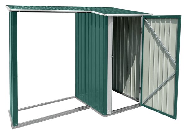 KONDELA Fatároló fészerrel, 200x104x159 cm, sötétzöld, ARPOL TYP 1